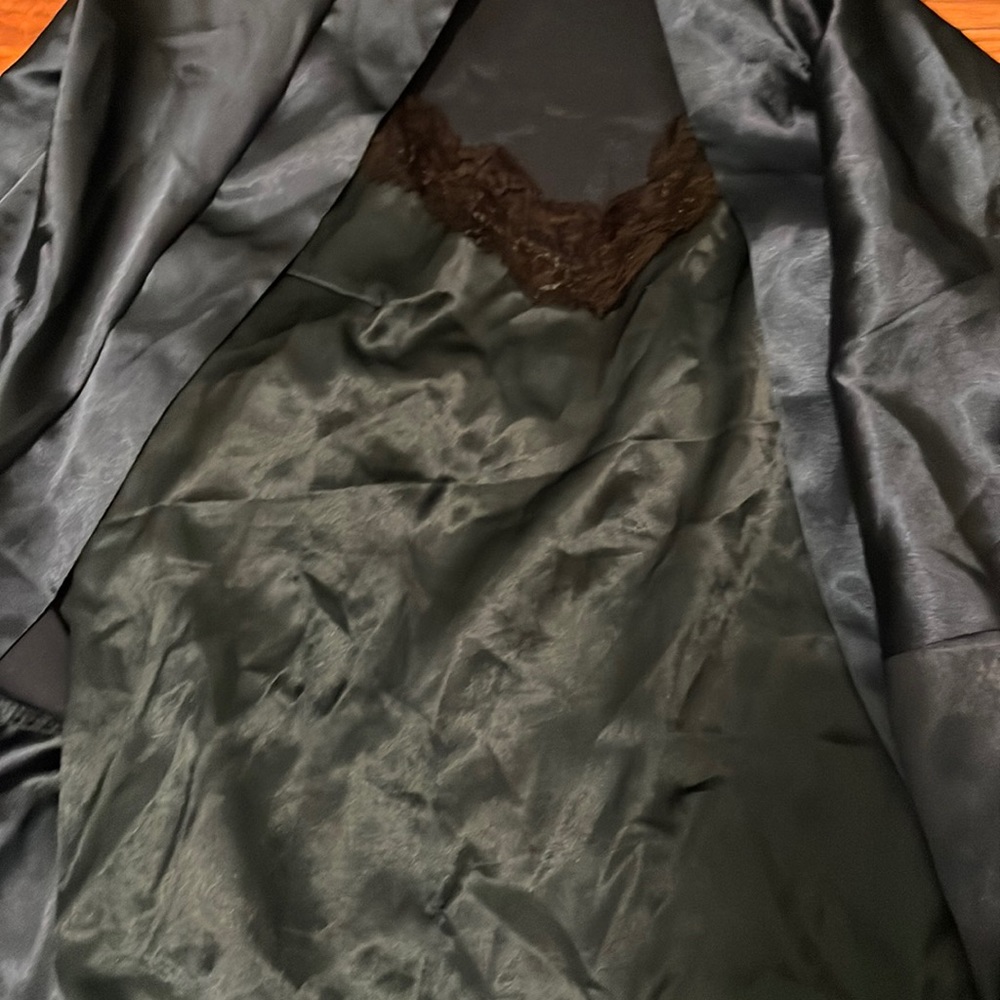 Green silky pj set